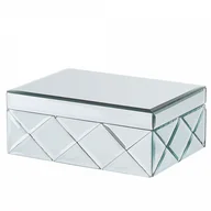 Pudełka i szkatułki - Szkatułka na biżuterię lustrzana srebrna GORRON - miniaturka - grafika 1