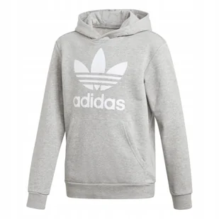 Bluza dziecięca sportowa kapturem adidas Hoodie Trefoil GE1979 szara 140 - Bluzy dla dziewczynek - miniaturka - grafika 1