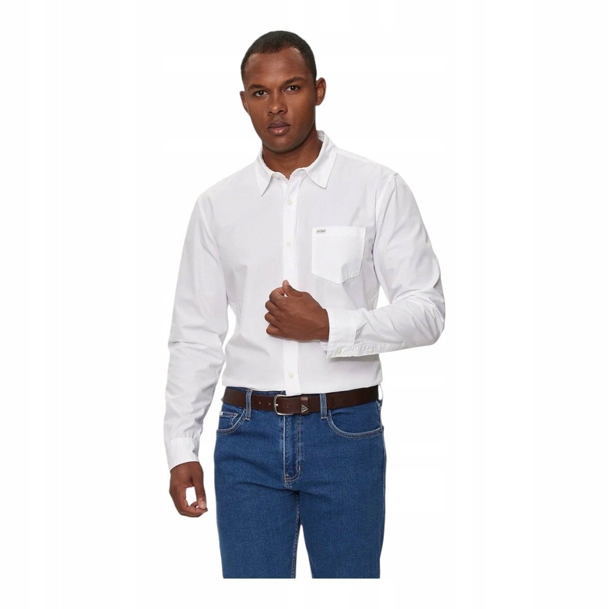 Guess Koszula Męska Gj Ls Slim Pocket Sh Biała R.L