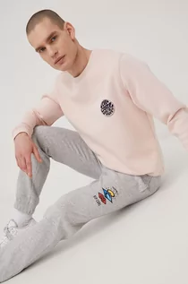 Bluzy męskie - Rip Curl bluza męska kolor różowy z nadrukiem - grafika 1