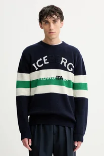 Iceberg sweter wełniany męski kolor granatowy A005 7077 - Swetry męskie - miniaturka - grafika 1
