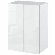 Szafki łazienkowe - Szafka Łazienkowa Wisząca Biała Połysk 40 CM Słupek Łazienkowy Nad Pralkę - miniaturka - grafika 1
