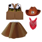 Dresy i komplety dla dziewczynek - ZESTAW KOWBOJ BRĄZOWY 116-128 4el - miniaturka - grafika 1