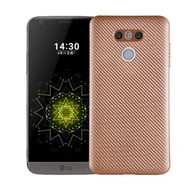 Etui i futerały do telefonów - NoName Etui Carbon Fiber LG G6 złoty/gold - miniaturka - grafika 1