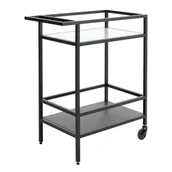 Wózki kuchenne - Szklany barek na kółkach 42x70 cm Bronco – Unique Furniture - miniaturka - grafika 1