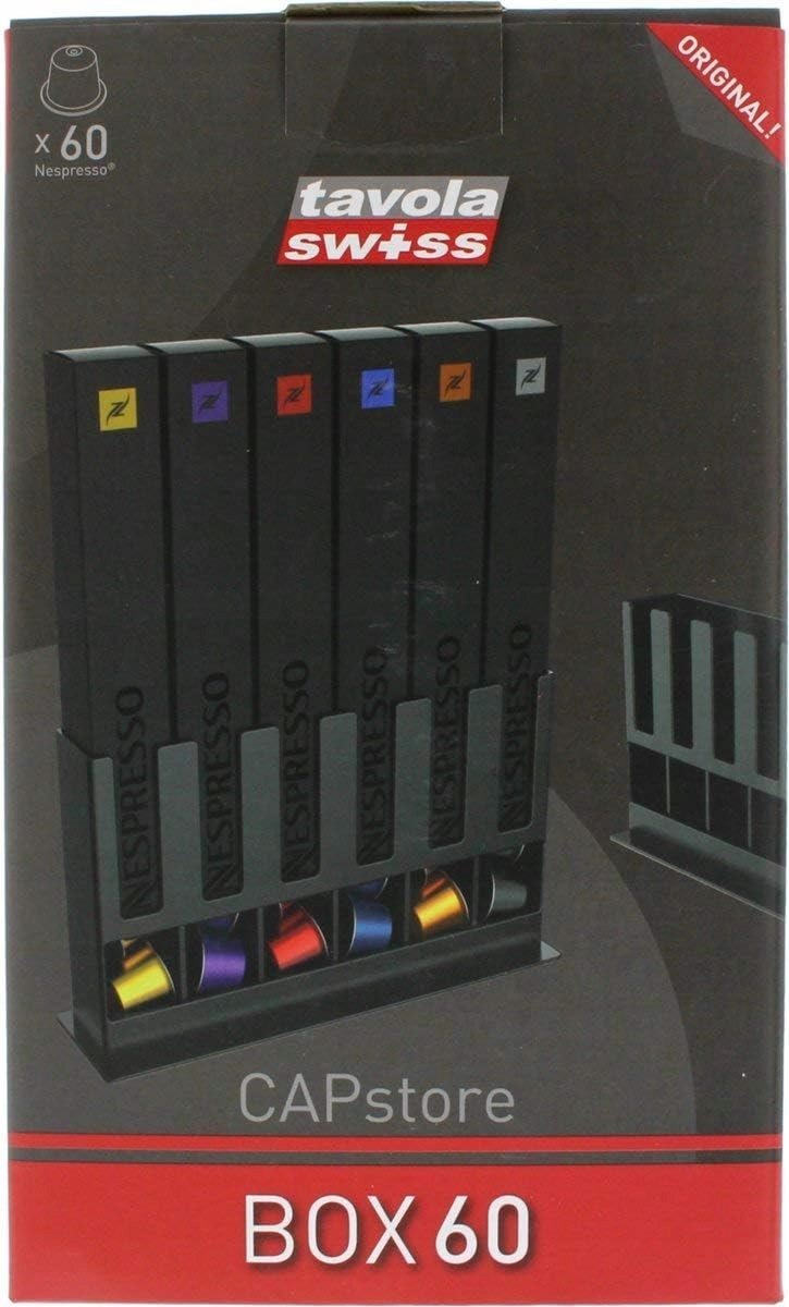 TAVOLA SWISS dozownik na 60 kapsułek Nespresso czarny organizer