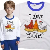 Piżamy dla dziewczynek - Piżama dziecięca Kocham Moje Kury Kurki 86/92 - VoloDonum - miniaturka - grafika 1