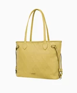 Torebki damskie - PUCCINI Żółta torebka damska typu shopper z ozdobnymi przeszyciami - miniaturka - grafika 1