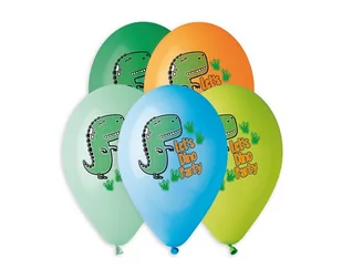 GMR Balony urodzinowe Dinozaury - 33  cm - 5 szt GS120/854 - Urodziny dziecka - miniaturka - grafika 1