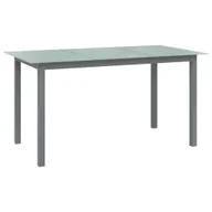 Stoły ogrodowe - Stół ogrodowy, jasnoszary, 150x90x74 cm, aluminium i szkło - miniaturka - grafika 1
