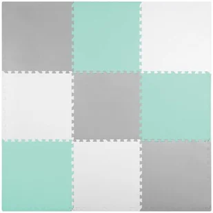 Ricokids Mata piankowa puzzle 180x180cm 9 szt. szaro miętowa 7499 - Wyposażenie pokoiku dziecięcego - miniaturka - grafika 1
