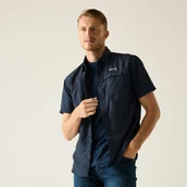 Koszule męskie - Regatta Koszula męska z krótkim rękawem Mindano Niebieski, Cotton, Rozmiar: 4XL - miniaturka - grafika 1