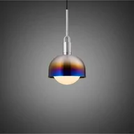 Lampy sufitowe - Lampa wisząca Forked Pendant Shade Globe Medium Opal Palona Stal - miniaturka - grafika 1