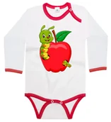 Body dla niemowląt - Body dziecięce Wesoły Robak W Czerwonym Jabłku Na Dzień Jabłka 98/104 - miniaturka - grafika 1
