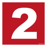 Systemy ekspozycyjne i znaki informacyjne - BC022 LICZBA 2, PN - PŁYTA PCV 1MM; (250X250MM) - miniaturka - grafika 1