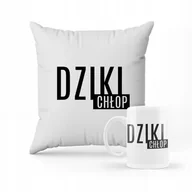 Gadżety dla niej i dla niego - ZESTAW PODUSZKA + kubek Prezent dla chłopaka śmieszny wzór + IMIĘ 2 - miniaturka - grafika 1