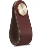 Zawiasy, okucia i inne akcesoria - Uchwyt meblowy skórzany, gałka do szafki, gałka do szuflady ze skóry, uchwyt meblowy vintage do szafek, komody (ciemnobrązowy, pojedynczy otwór) - miniaturka - grafika 1