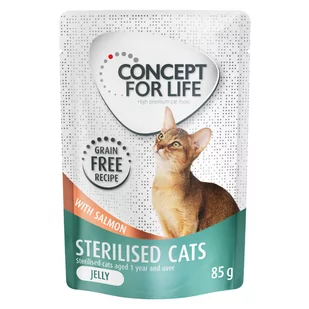 Concept for Life Sterilised Cats w galarecie, łosoś - bez zbóż - 24 x 85 g - Mokra karma dla kotów Concept for Life Sterilised Cats w galarecie, łosoś - bez zbóż - 24 x 85 g - Mokra karma dla kotów - miniaturka - grafika 1