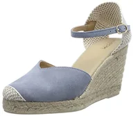 Espadryle damskie - Geox Damskie sandały D Gelsa Espadryle Wedge, Lt Sky, 38 EU - miniaturka - grafika 1