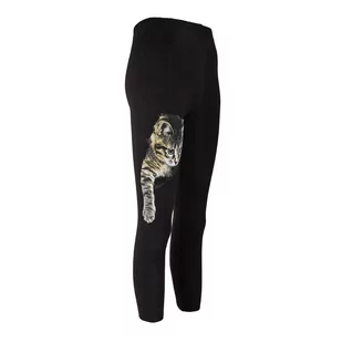 Dziewczęce legginsy, czarne z kotkiem, Tup Tup - Legginsy - miniaturka - grafika 1