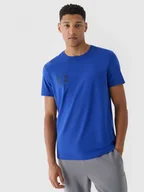 Koszulki sportowe męskie - Męski t-shirt z nadrukiem 4F 4FRAW24TTSHM2305 - niebieski - miniaturka - grafika 1