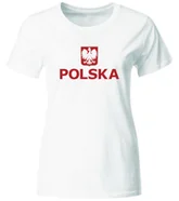 Koszulka Kibica Reprezentacji Polski. Koszulka Damska Dla Kibica, Biała, Roz. L