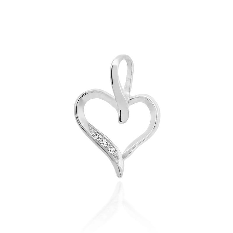 Złota zawieszka / wisiorek z diamentami białe złoto pr. 585