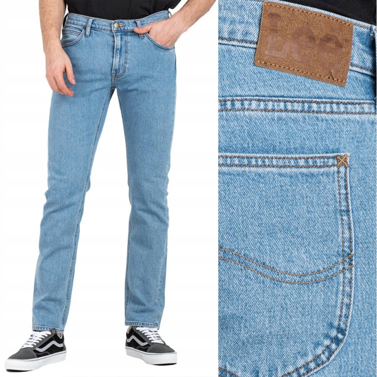 Lee DAREN ZIP FLY REGULAR STRAIGHT Ocean Mid PROSTE BLUE DżINS W30 L30