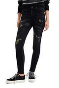 Spodnie damskie - Desigual jeansy damskie, Schwarz, 38 - miniaturka - grafika 1