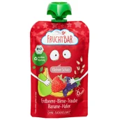 Desery dla dzieci - Fruchtbar Mus owocowy z ziarnami Bio truskawka gruszka winogrono banan owies po 6 miesiącu 100 g - miniaturka - grafika 1