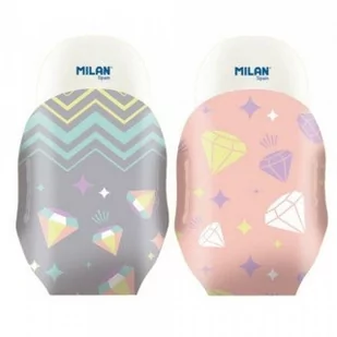 Milan Gumka do mazania SD1012 owalna materiałowa osłonka diamenty mix wzorów 1szt. /SD1012/ MI052 - Gumki biurowe - miniaturka - grafika 1