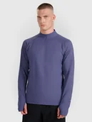 Bluzy męskie - 4F Bluza do biegania regular szybkoschnąca męska - granatowa L - miniaturka - grafika 1