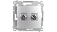 Gniazdka elektryczne - Kontakt Simon Gniazdo SAT podwójne SIMON 54 srebrny - miniaturka - grafika 1