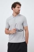 Koszulki męskie - Armani Exchange polo męski kolor szary z nadrukiem - miniaturka - grafika 1