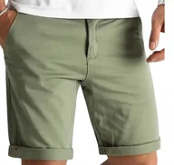 Spodenki męskie - JACK&JONES SPODENKI MĘSKIE ZIELONE GŁADKIE NA LATO XS J7A - miniaturka - grafika 1