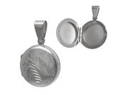 Wisiorki - Elegancki okrągły otwierany srebrny wisior sekretnik grawerowany wzór srebro 925 - miniaturka - grafika 1
