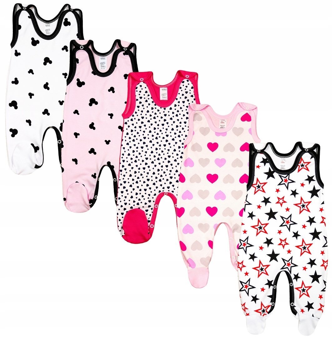 ŚPIOCHY Śpioszki ROZPINANE 5 PAK DZ 74 KLEKLE