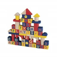 Klocki - KLOCKI DREWNIANE Zestaw konstrukcyjny w wiaderku Playtive 58 EL - miniaturka - grafika 1