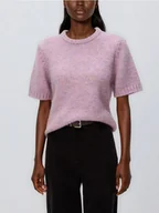 Swetry damskie - Reserved - Sweter z krótkimi rękawami - różowy - miniaturka - grafika 1