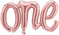 Balony i akcesoria - Balon foliowy napis One różowe złoto - 66 x 37 cm - miniaturka - grafika 1