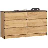 Komody - Komoda K 140 Cm 6 Szuflad - Dąb Craft - miniaturka - grafika 1