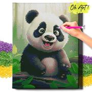 Zabawki kreatywne - Diamond Painting 5D Z Ramą Mała panda Haft Diamentowy 30X40 Mozaika Zwierzęta Dla Dzieci Oh Art! - miniaturka - grafika 1