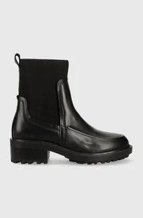 Tommy Hilfiger botki skórzane FEMININE SEASONAL damskie kolor czarny na platformie FW0FW07227 - Botki damskie - miniaturka - grafika 1