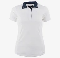 Koszulki jeździeckie - Horze Koszulka damska konkursowa BLAIRE - white/dark navy - miniaturka - grafika 1