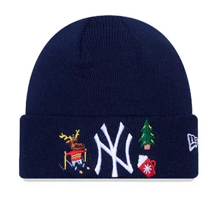 Czapka zimowa niemowlęca NEW ERA NYY Infant Festive Cuff Knit Beanie - Czapki damskie - miniaturka - grafika 1