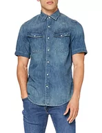 Koszule męskie - G-STAR RAW Koszula męska 3301 slim, Antic Faded River Blue Painted C653-c472, XS - miniaturka - grafika 1