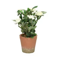 Sztuczne kwiaty - Dekoracja White Rose 24cm, 9 x 9 x 24 cm - miniaturka - grafika 1
