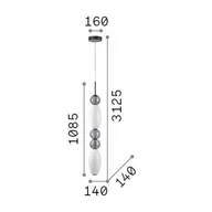 Lampy sufitowe - Ideallux Ideal Lux Lampa wisząca LED Lumiere-3, szkło opalowe/szare - miniaturka - grafika 1