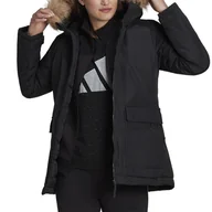 Kurtki i kamizelki sportowe damskie - Kurtka adidas Utilitas Hooded Hooded Parka GT1707 - czarna - Adidas - miniaturka - grafika 1