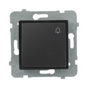 Polmark Przycisk dzwonek ROSA czarny - Wyłączniki światła i elektryczne - miniaturka - grafika 1
